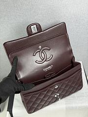 Colestore Chanel Dark Brown Quilted Leather Classic Double Flap Bag Silver Hardware 25cm - 2