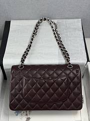 Colestore Chanel Dark Brown Quilted Leather Classic Double Flap Bag Silver Hardware 25cm - 3