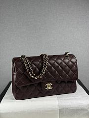 Colestore Chanel Burgundy Quilted Leather Classic Double Flap Bag Gold Hardware 25cm - 4