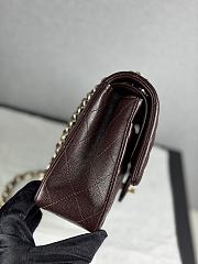 Colestore Chanel Burgundy Quilted Leather Classic Double Flap Bag Gold Hardware 25cm - 3