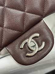 Colestore Chanel Dark Brown Jumbo Caviar Classic Flap Bag Silver Hardware 30cm - 5