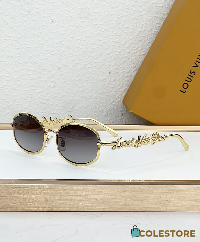 Colestore Louis Vuitton LV Script Round Eyeglasses Yellow - 1