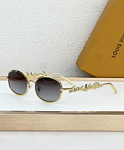Colestore Louis Vuitton LV Script Round Eyeglasses Yellow - 1