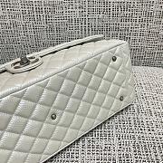 Colestore Chanel Maxi Classic Flap Bag in Grained Calfskin White Silver-Tone Hardware 46.6x29x17cm - 6