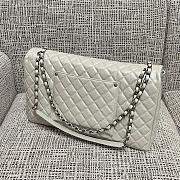 Colestore Chanel Maxi Classic Flap Bag in Grained Calfskin White Silver-Tone Hardware 46.6x29x17cm - 4