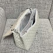 Colestore Chanel Maxi Classic Flap Bag in Grained Calfskin White Silver-Tone Hardware 46.6x29x17cm - 3