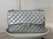 Colestore Chanel Classic Flap Bag in Metallic Lambskin Silver-Tone Hardware 40x11x16cm - 1