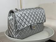 Colestore Chanel Classic Flap Bag in Metallic Lambskin Silver-Tone Hardware 40x11x16cm - 6