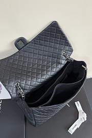 	 Colestore Chanel Maxi Classic Flap Bag in Grained Calfskin Black Silver-Tone Hardware 46.6x29x17cm - 2