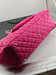 	 Colestore Chanel Maxi Classic Flap Bag in Grained Calfskin Fuchsia Silver-Tone Hardware 46.6x29x17cm - 6