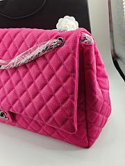 	 Colestore Chanel Maxi Classic Flap Bag in Grained Calfskin Fuchsia Silver-Tone Hardware 46.6x29x17cm - 5