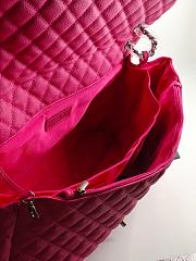 	 Colestore Chanel Maxi Classic Flap Bag in Grained Calfskin Fuchsia Silver-Tone Hardware 46.6x29x17cm - 4
