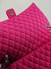 	 Colestore Chanel Maxi Classic Flap Bag in Grained Calfskin Fuchsia Silver-Tone Hardware 46.6x29x17cm - 3