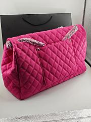 	 Colestore Chanel Maxi Classic Flap Bag in Grained Calfskin Fuchsia Silver-Tone Hardware 46.6x29x17cm - 2