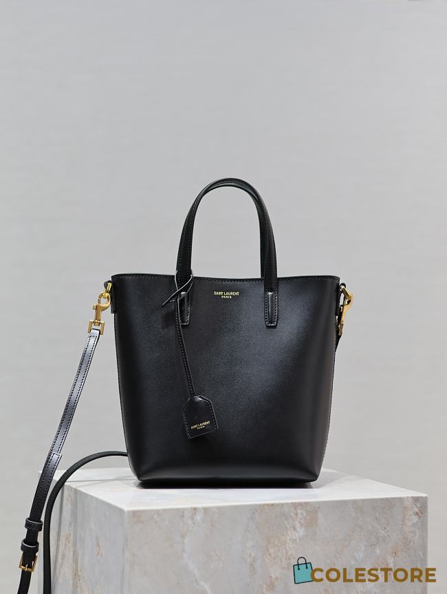	 Colestore YSL Saint Laurent Mini Toy SHOPPING SAINT LAURENT in box leather in Black leather 18x17x8cm - 1