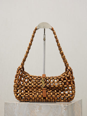 Colestore YSL  Saint Laurent LE 5 À 7 in wood beads in Brown 21-28×15×6cm