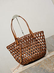 Colestore YSL  Saint Laurent PANIER small in wood beads in Brown 24×20×17cm - 5
