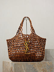 Colestore YSL  Saint Laurent ICARE medium in wood beads in Brown 31-46×28×16cm - 1