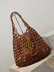 Colestore YSL  Saint Laurent ICARE medium in wood beads in Brown 31-46×28×16cm - 6