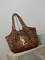 Colestore YSL  Saint Laurent ICARE medium in wood beads in Brown 31-46×28×16cm - 3