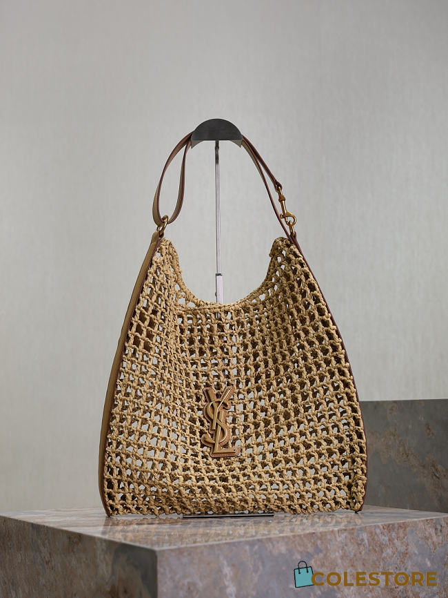 Colestore YSL  Saint Laurent Oxalis in raffia in Beige  37×40×3cm - 1