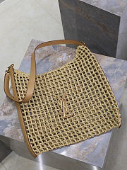 Colestore YSL  Saint Laurent Oxalis in raffia in Beige  37×40×3cm - 3