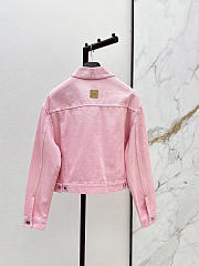 Colestore Dior Médaillon Cropped Jacket Pink Stonewashed Cotton Denim - 6