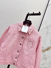 Colestore Dior Médaillon Cropped Jacket Pink Stonewashed Cotton Denim - 3