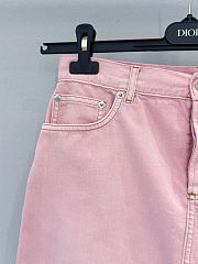 Colestore Dior Mini-skirt Pink stonewashed cotton denim - 6