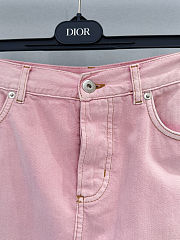 Colestore Dior Mini-skirt Pink stonewashed cotton denim - 3