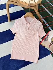 Colestore Dior Médaillon Short Sleeve Sweater Pink cotton and wool braided knit - 6