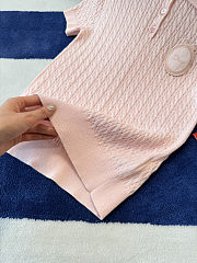 Colestore Dior Médaillon Short Sleeve Sweater Pink cotton and wool braided knit - 4