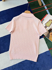 Colestore Dior Médaillon Short Sleeve Sweater Pink cotton and wool braided knit - 3