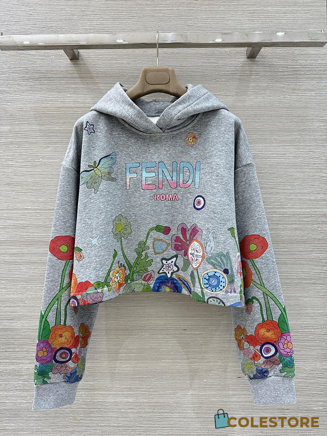 Colestore  Fendi Fantastic Fendi Future sweatshirt Grey jersey sweatshirt with print - 1