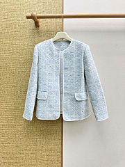 Colestore Dior Macrocannage Cropped Jacket Sky Blue Cotton - 1