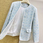 Colestore Dior Macrocannage Cropped Jacket Sky Blue Cotton - 6