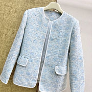 Colestore Dior Macrocannage Cropped Jacket Sky Blue Cotton - 5