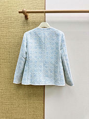 Colestore Dior Macrocannage Cropped Jacket Sky Blue Cotton - 4