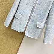 Colestore Dior Macrocannage Cropped Jacket Sky Blue Cotton - 3