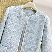 Colestore Dior Macrocannage Cropped Jacket Sky Blue Cotton - 2