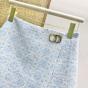 Colestore  Dior Macrocannage Miniskirt Sky Blue Cotton-Blend Tweed Knit  - 5