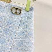 Colestore  Dior Macrocannage Miniskirt Sky Blue Cotton-Blend Tweed Knit  - 6
