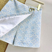 Colestore  Dior Macrocannage Miniskirt Sky Blue Cotton-Blend Tweed Knit  - 3