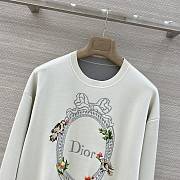 Colestore Dior Dioramour Sweater Gray Silk-Cotton-Blend Knit with Embroidery - 5
