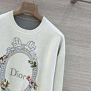 Colestore Dior Dioramour Sweater Gray Silk-Cotton-Blend Knit with Embroidery - 4