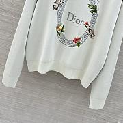Colestore Dior Dioramour Sweater Gray Silk-Cotton-Blend Knit with Embroidery - 2