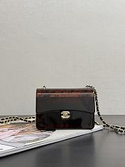 Colestore Chanel Mini Evening Bag Plexi Gold-Tone Metal Brown & Black 12x9x4.5cm - 1