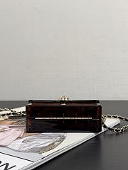 Colestore Chanel Mini Evening Bag Plexi Gold-Tone Metal Brown & Black 12x9x4.5cm - 6