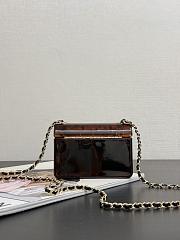 Colestore Chanel Mini Evening Bag Plexi Gold-Tone Metal Brown & Black 12x9x4.5cm - 5