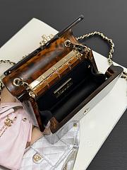 Colestore Chanel Mini Evening Bag Plexi Gold-Tone Metal Brown & Black 12x9x4.5cm - 4